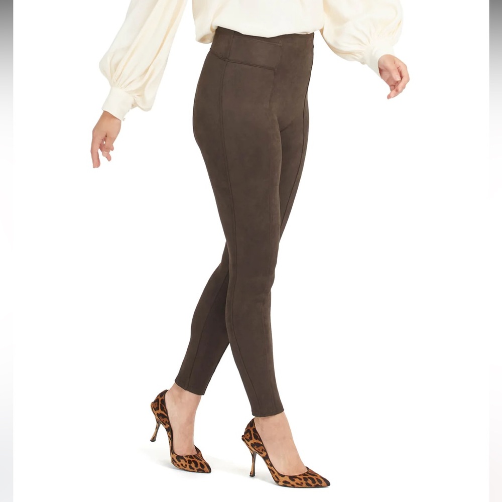 Faux Suede Dark Olive Leggings
